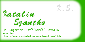 katalin szantho business card